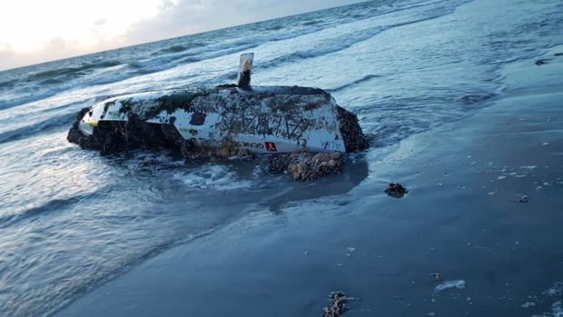 The boat washed up in Uist photo: Dawn Steele