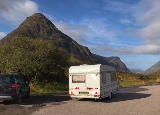 A caravan has been dumped in Glencoe.