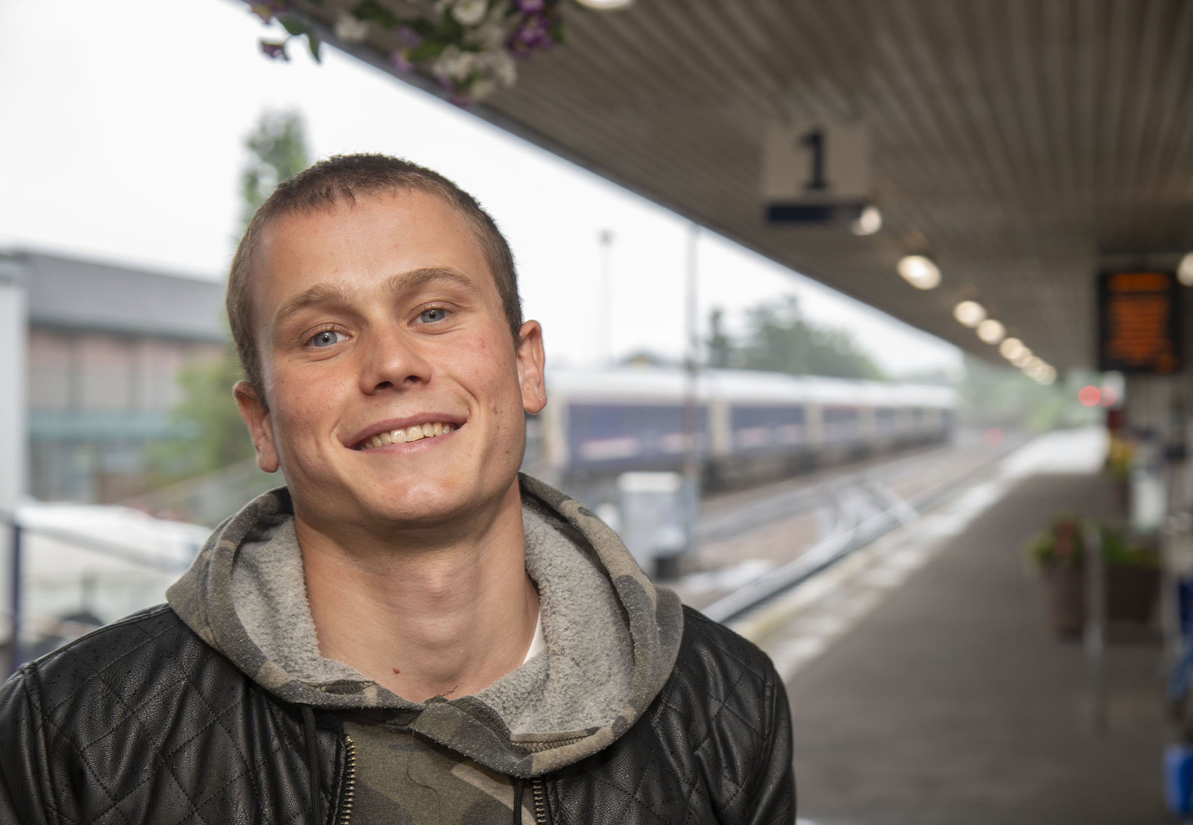 Former Chernobyl Charity child, Jenya Navumenka feeling right at home in Fort William railway station. PICTURE IAIN FERGUSON, THE WRITE IMAGE