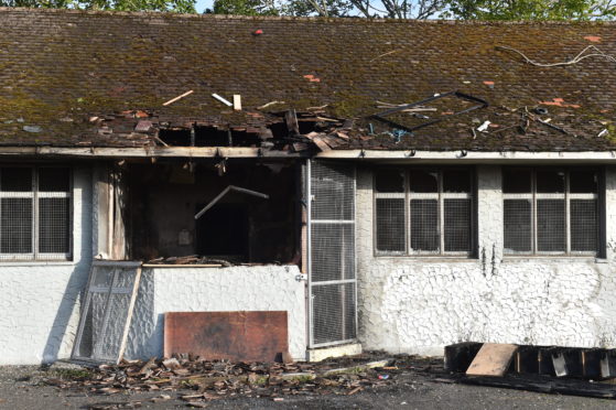 Kaimhill Sports Centre after the fire.