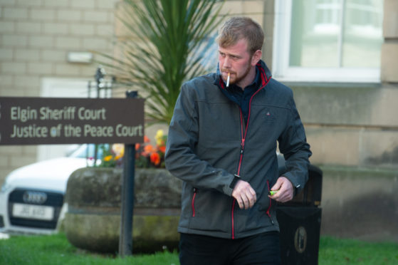 Craig Branson leaving Elgin Sheriff Court.