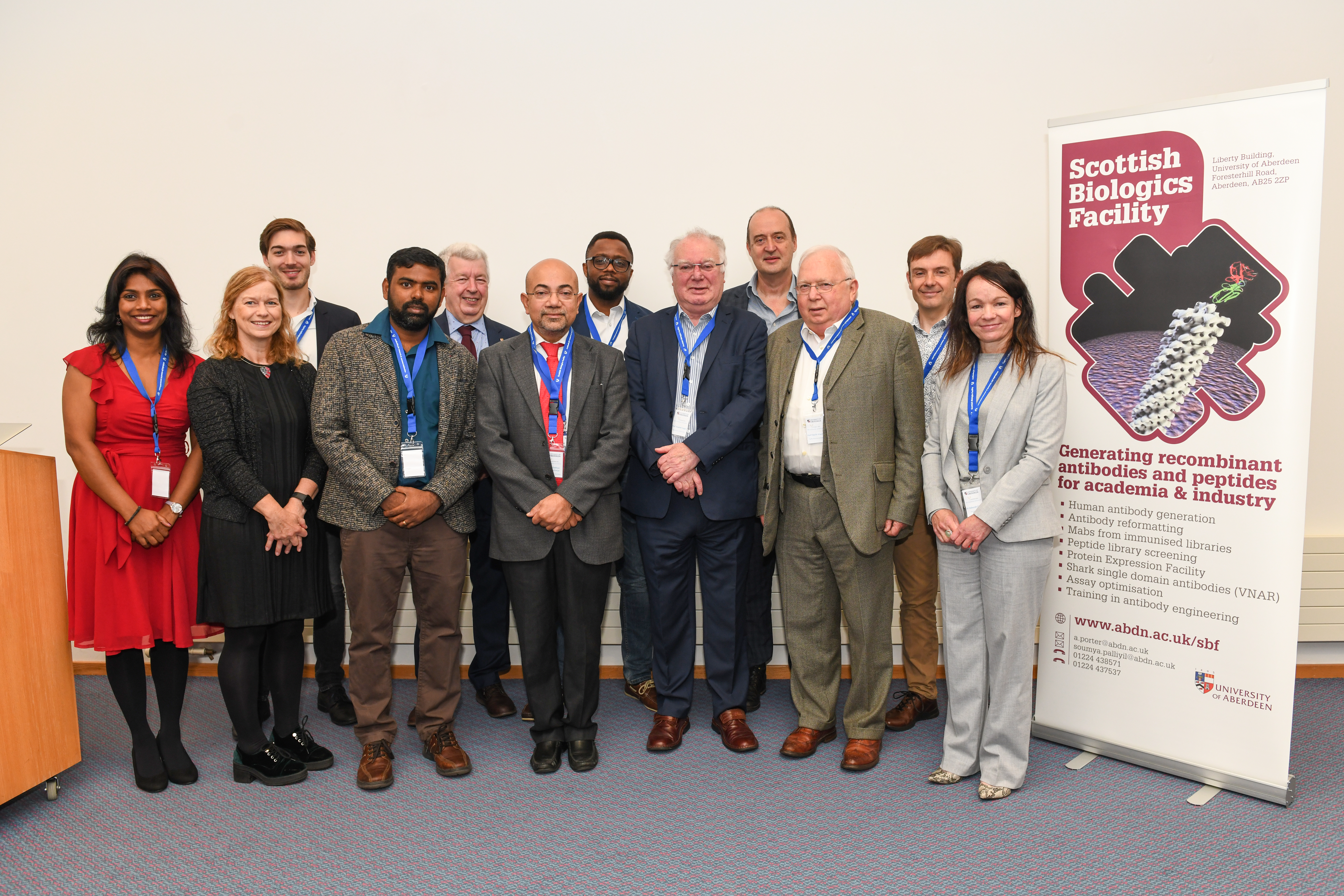 Attendees at the Scottish Biologics Facility 10th anniversary included centre director Professor Andrew Porter, Lewis Macdonald MSP, facility manager Soumya Palliyil and head Aberdeen University School of Medicine, Medical Sciences and Nutrition, Professor Bhattacharya.