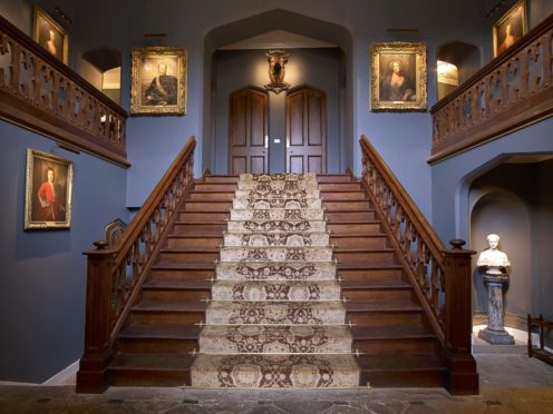 Dunvegan Castle entrance hall and staircase.
Part of the 11 year rolling programme of restoration carried out at Dunvegan Castle.