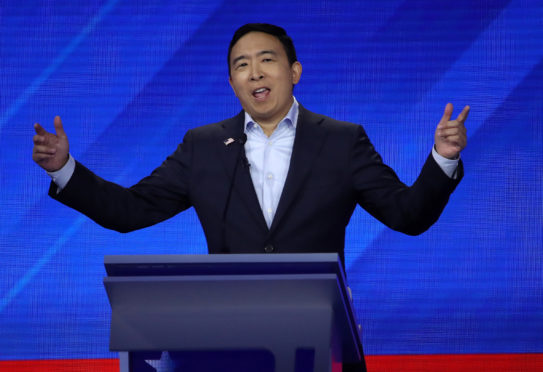 Democratic presidential candidate former tech executive Andrew Yang