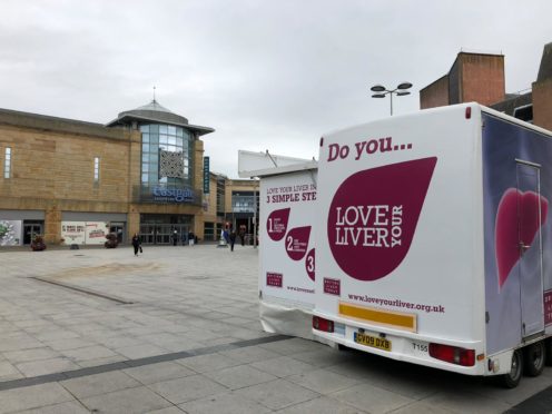 The Love Your Liver mobile unit visited Inverness' Falcon Square on Saturday where the shocking revelation was discovered.