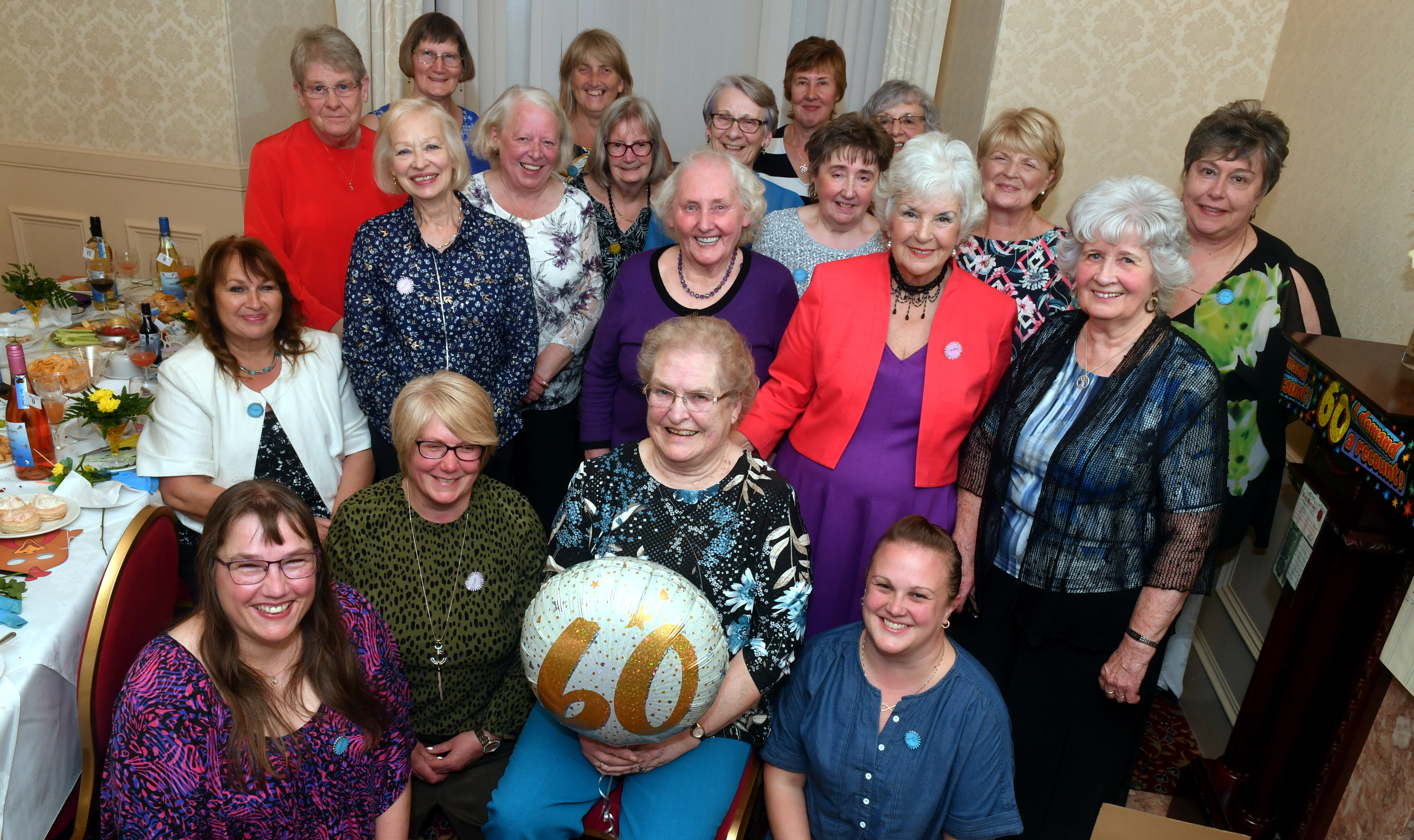Mary Greig, centre, celebrated her 60th wedding anniversary with a hen party