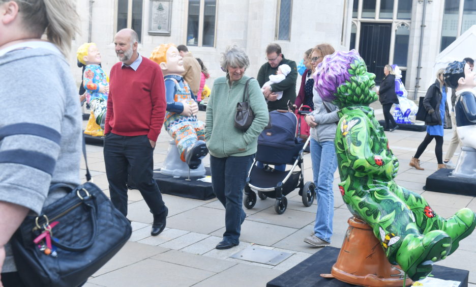 Picture from the public viewing of the Oor Wullie statues at Marischal College, Aberdeen.

Picture by Chris Sumner