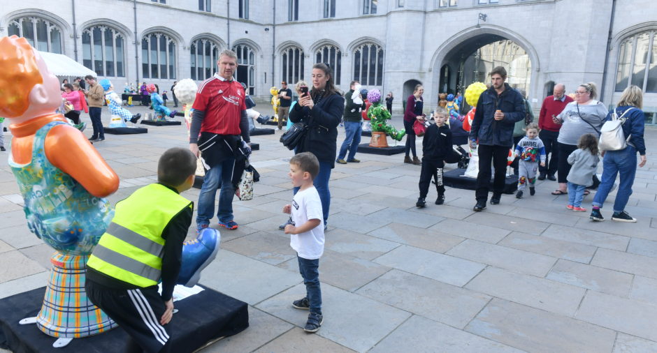 Picture from the public viewing of the Oor Wullie statues at Marischal College, Aberdeen.

Picture by Chris Sumner