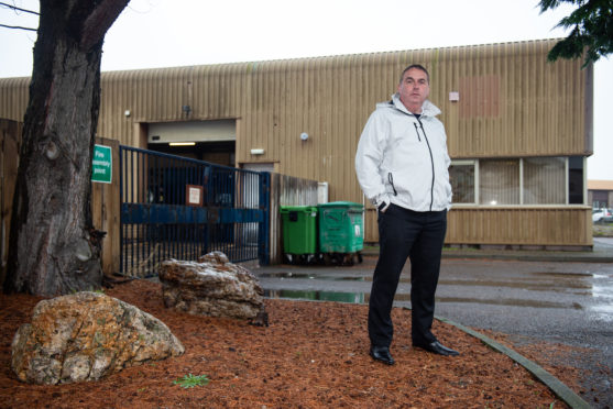 Lossiemouth Councillor James Allan is pictured at outside of Moray Council's Materials Recovery Facility.