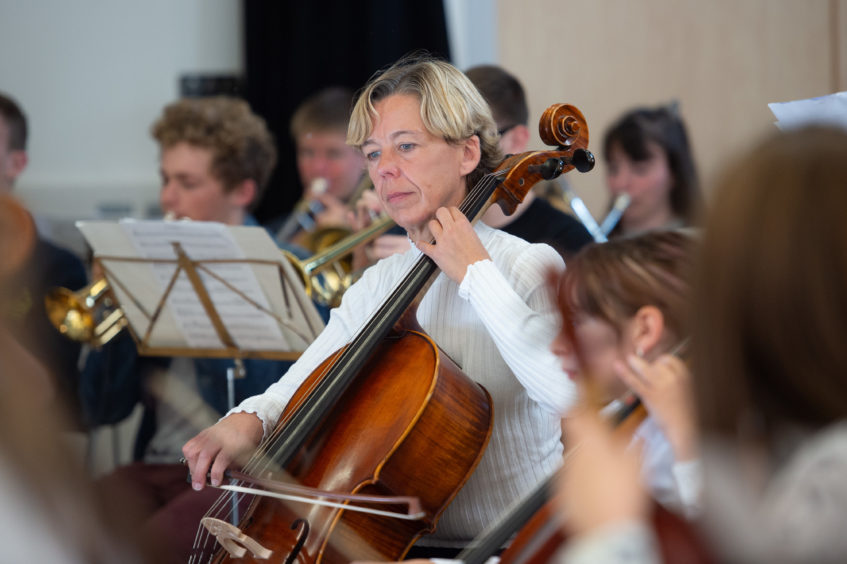 Scottish Symphony Orchestra Anne Brincourt on her cello
Pictures by JASON HEDGES