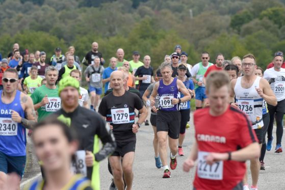 Runners during last year's Loch Ness Marathon. Picture by Sandy McCook.
