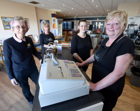 Staff (L-R) Betty Smith, Sandra Branford, Rochelle MacNeil and Manageress Sharon Cameron. Picture by Sandy McCook