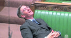 Leader of the House of Commons Jacob Rees-Mogg reclining on his seat in the House of Commons. Picture by 
PA Wire