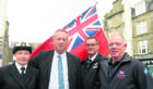 From left: Pat Davidson, Fraserburgh sea cadets, cllr Andy Kille, John Strachan, Fraserburgh harbour board, and John May, Fraserburgh life boat. 
Picture by Jim Irvine
