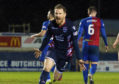 Michael Gardyne scores for Ross County against Inverness.