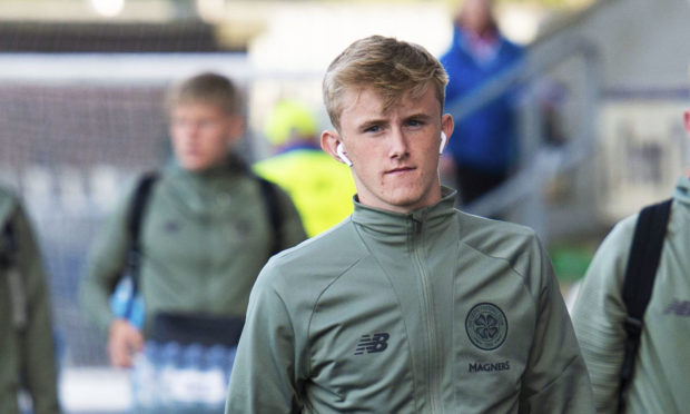 Ewan Henderson arrives at the Falkirk stadium.