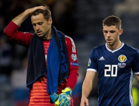 Scotland's David Marshall and Ryan Christie