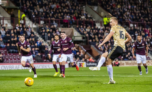 Sam Cosgrove scores his second goal to make it 2-1 to the Dons