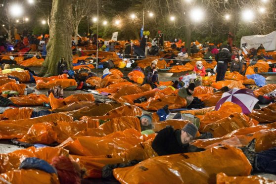 2017 Sleep in the Park in Edinburgh's Princess Gardens