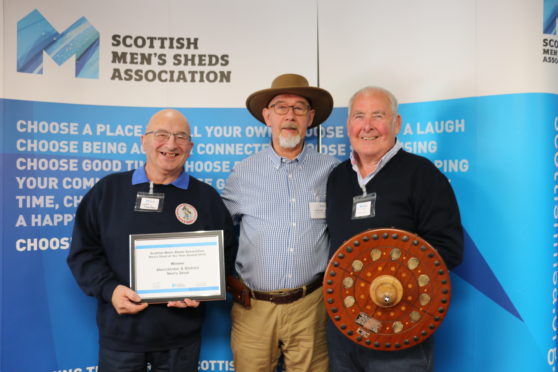 Aberderchirder District Men's Shed - L-R James Paterson Derek Keiller and Mike O'Brien