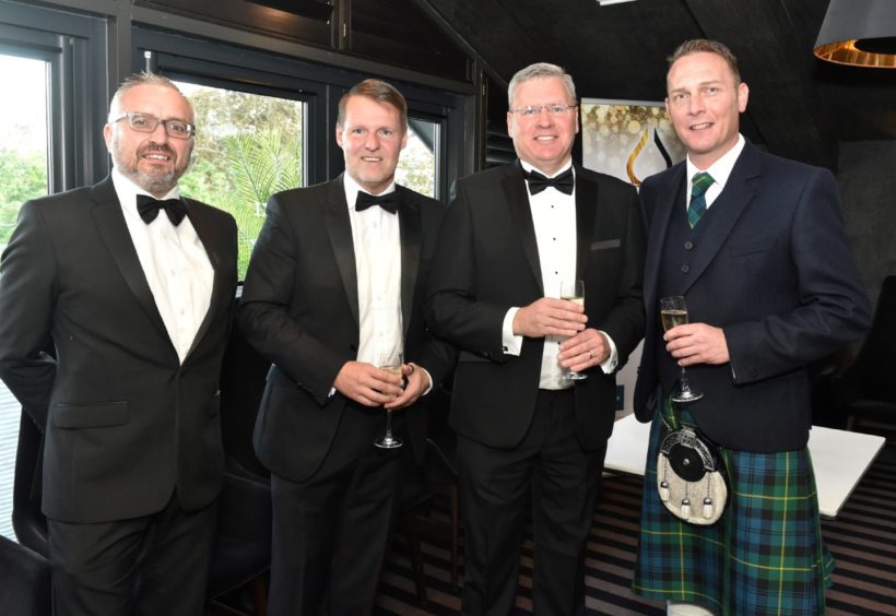 VIP Guests (from left) James Donaldson, Mike Ferguson, Gary Gerrard and Ewan Milne.
Picture by COLIN RENNIE