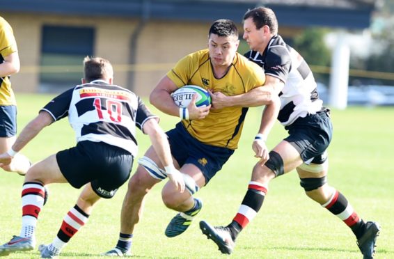 Corey Buchan playing for Gordonians. 
Picture by Jim Irvine