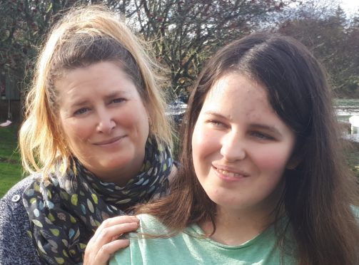 Jamie Buckley at 18 with mum Jenny.