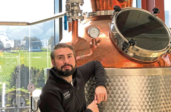 Alex Christou at Glenrinnes Distillery.