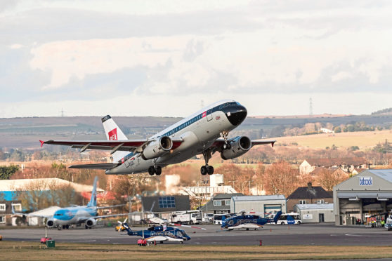 Flight takes off from Aberdeen Airport before lockdown