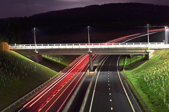 Traffic on the AWPR at Milltimber. 
Picture by KATH FLANNERY