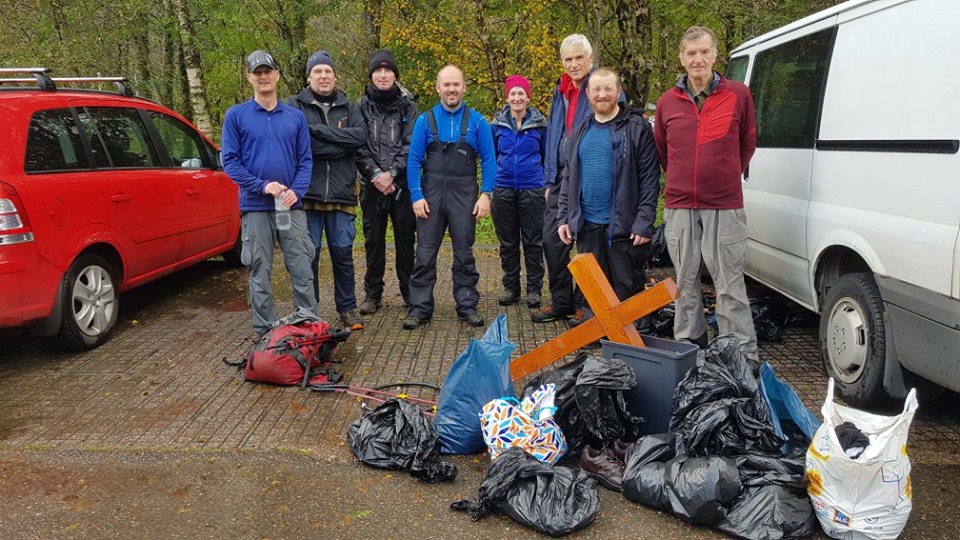 The Ben Nevis team collected rubbish from the summit