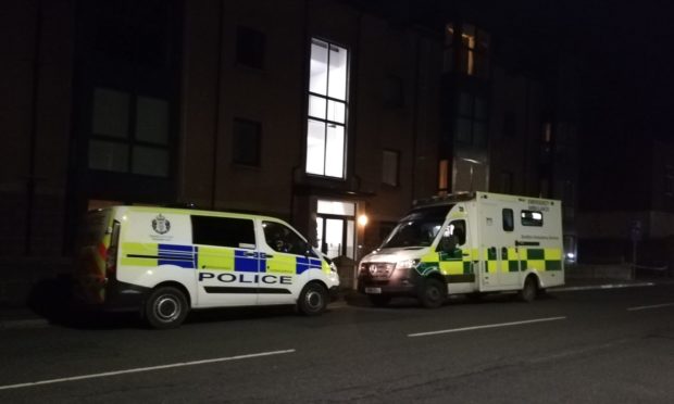 Police and ambulance crews on site in Peterhead.