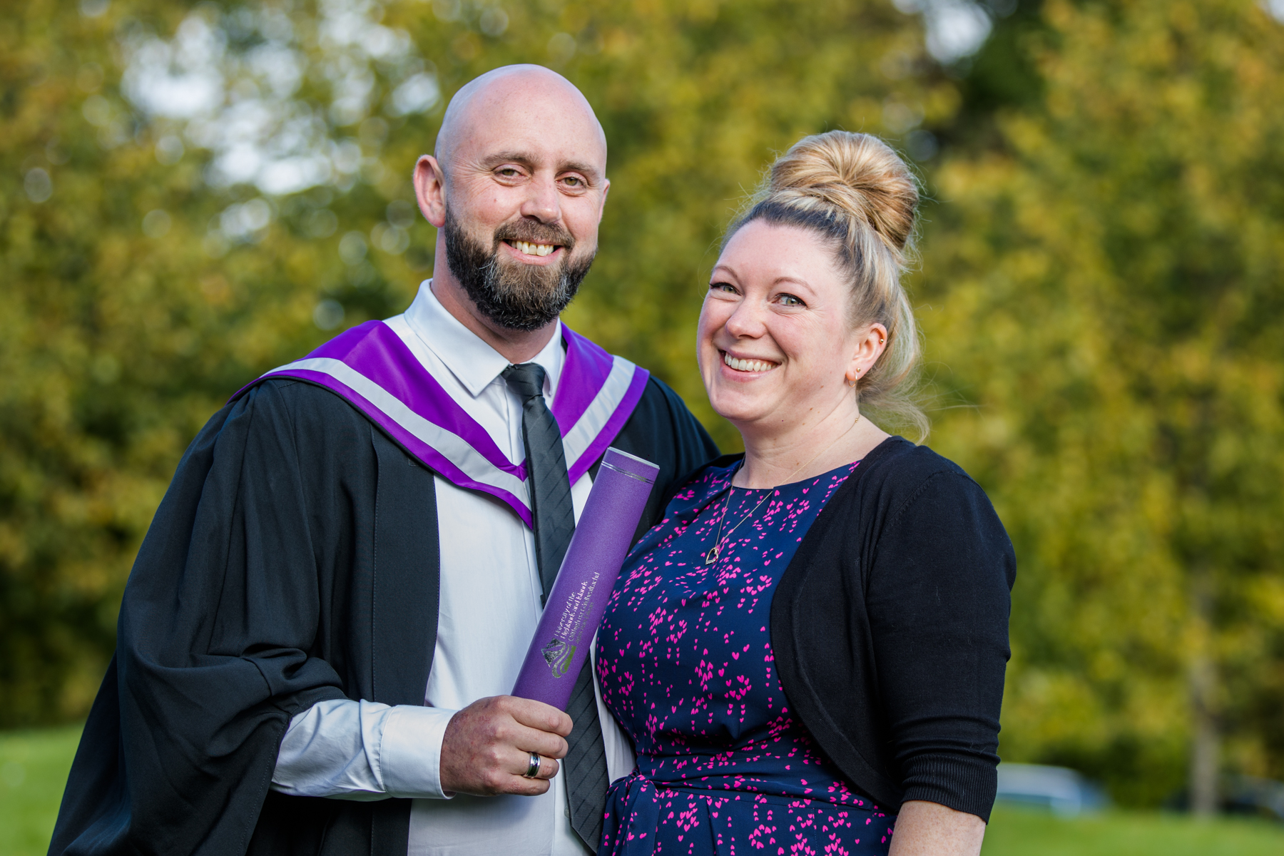 Graduate Alastair Watt is pictured with his wife Jane, a former graduate of North College/UHI