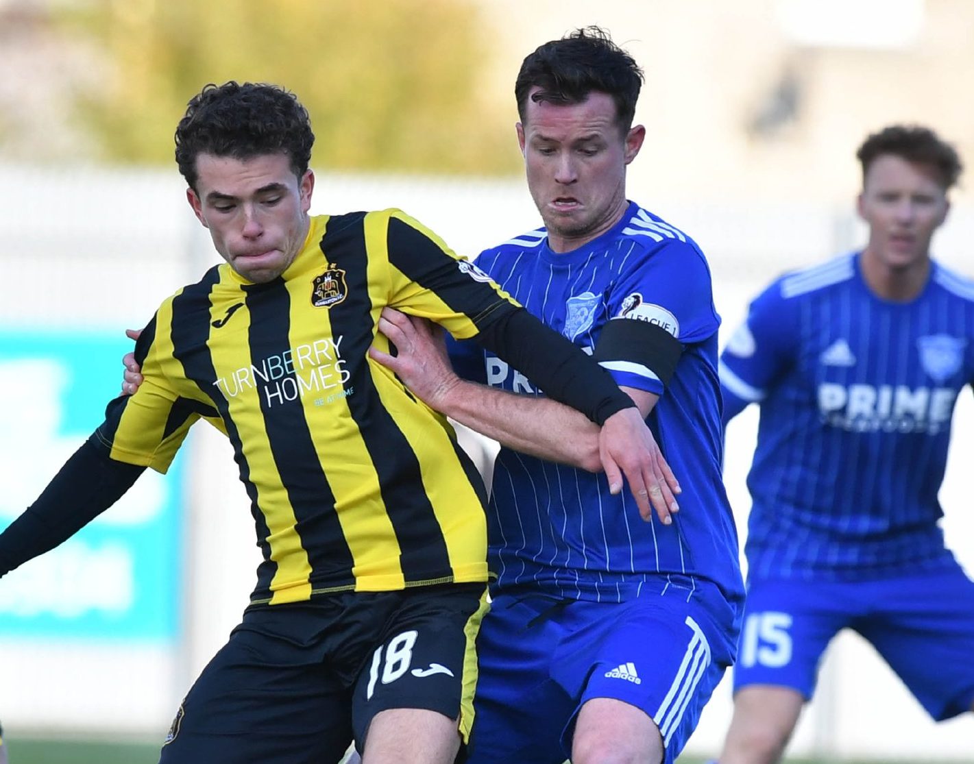 Paddy Boyle, right, in action for Peterhead