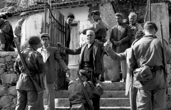 Troops from the Royal Marines and Gordon Highlanders in Cyprus