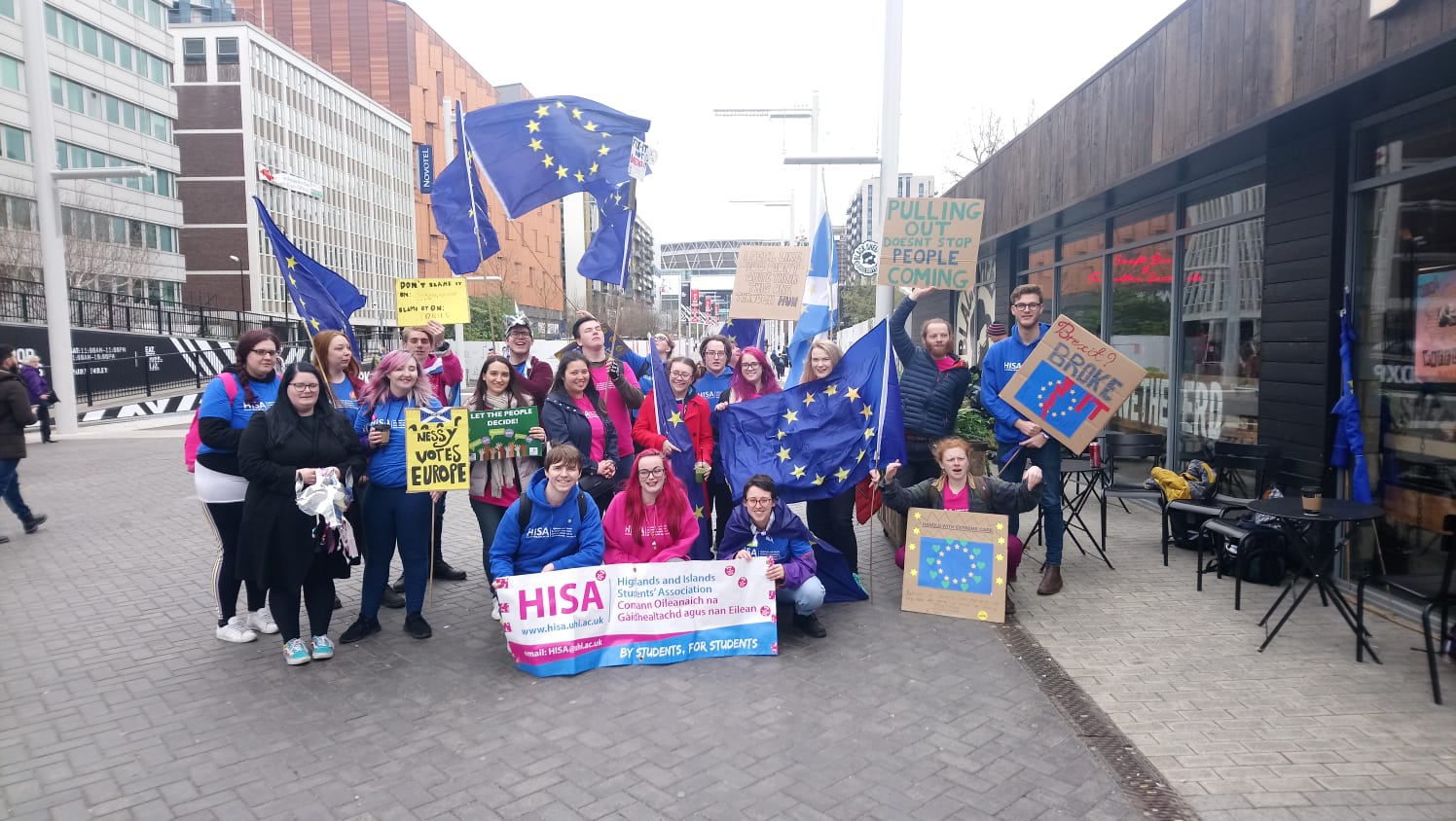 Highlands and Islands Student Association (HISA) students who previously took part in the Peoples Vote march