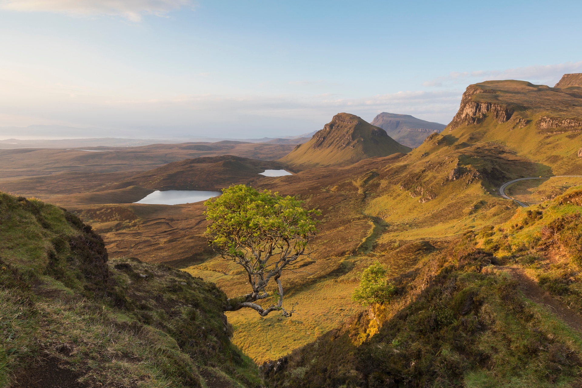 A view of the Quiraing on the Isle of Skye, at sunrise