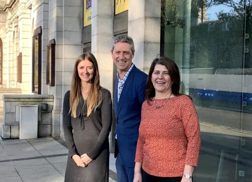 -  Jo Robinson Regional Director VisitScotland, Chris Foy Chief Executive VisitAberdeenshire and Marie Boulton, Cultural Spokesperson Aberdeen City Council at this morning’s launch of the music competition.