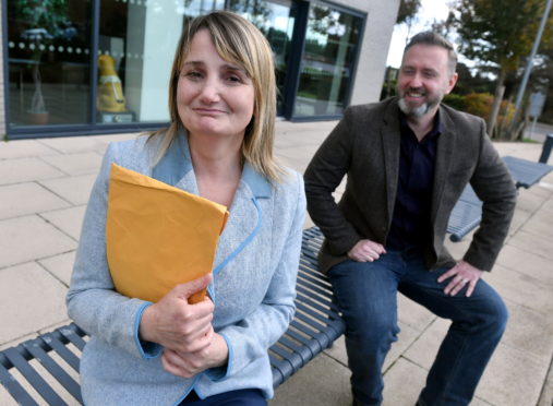 Pictured is Karen Mutch who is looking to start up a male peer support group spanning from Balmedie to Fraserburgh and is on the hunt for men to become trustees of the group.
Pictured with Karen is Brett Townsley who is the first Trustee.