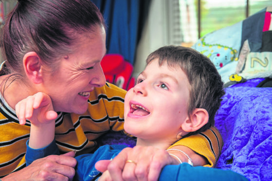 Mum Donna Mitchell, 46, is pictured with her son Reece Mitchell, 6 who suffers with Batten disease.
Picture by Jason Hedges