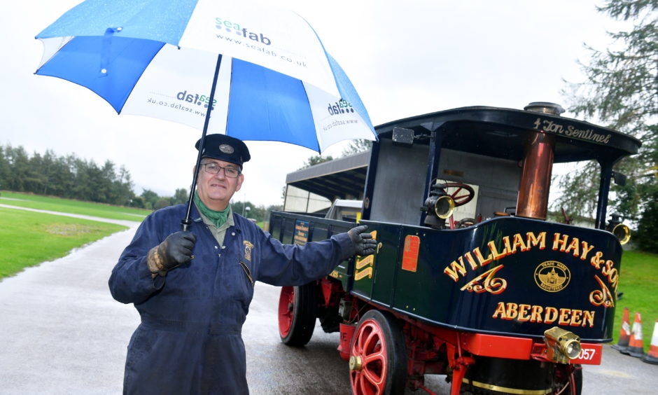 CR0014953
Steam Engine day at Grampian Transport Museum.
Welcome aboard, as Hugh Tatton welcomes people pn board The 4 ton Sentinel steam wagon.
Pic by...............Chris Sumner
Taken..............6/10/19