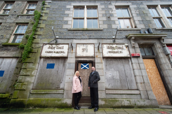 Hoteliers, David and Sharon Watt of the Davron Hotel, Roseheart are transforming the run down John Trail Building in Fraserburgh into a new hotel.