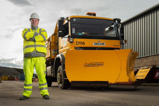 Gritter driver Graham Kelman at Moray Council's Ashgrove depot in Elgin.