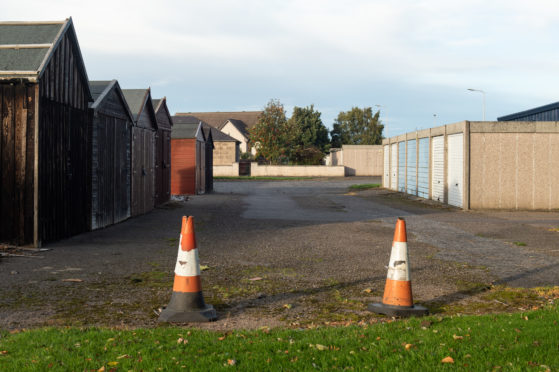 The garages on Pinefield Road in Elgin.