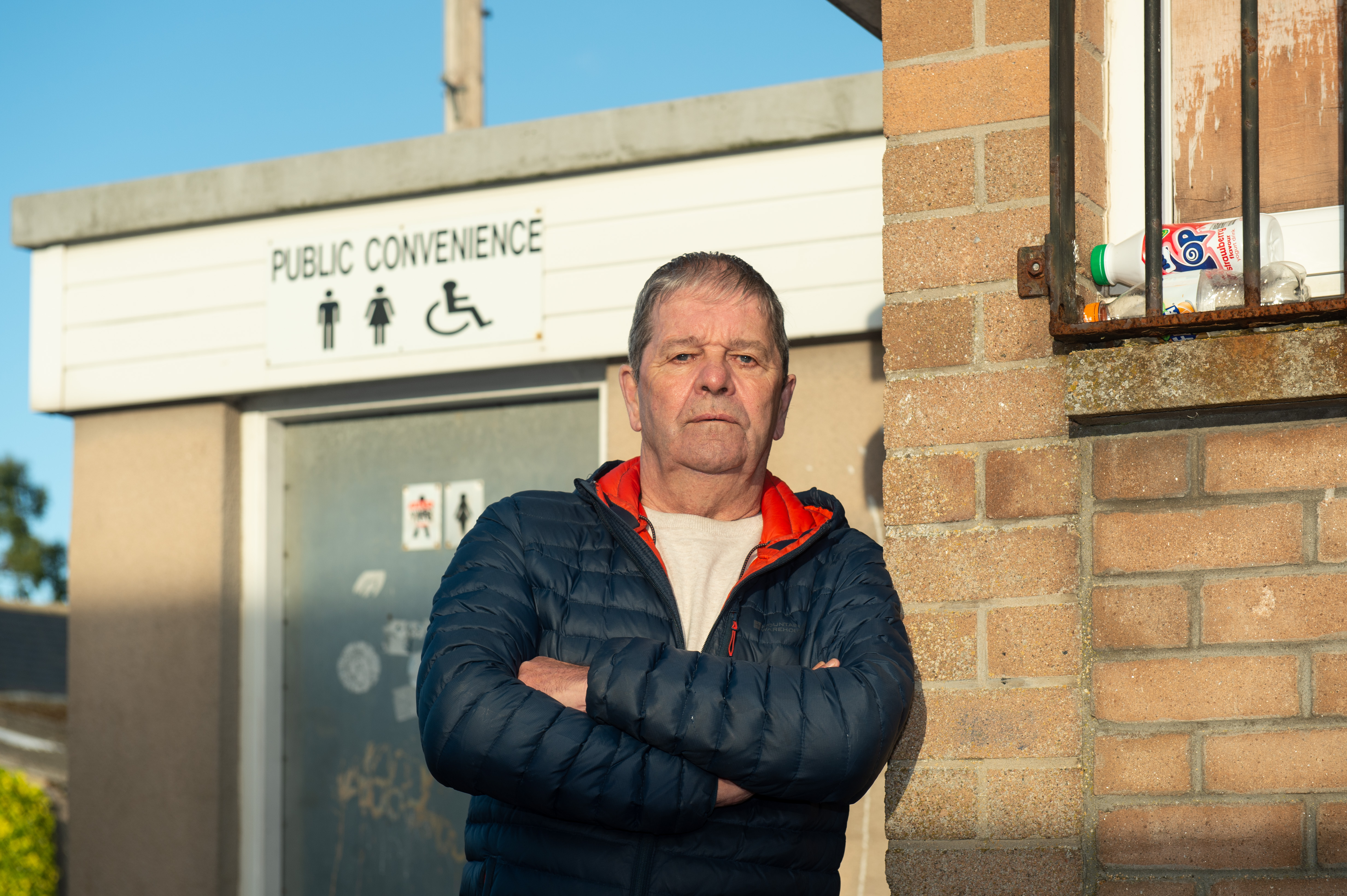 Buckie Councillor Gordon Cowie is pictured at the Buckie Public toilets on Newlands Road which are one of the loos set to close at end of September.


Pictures by JASON HEDGES