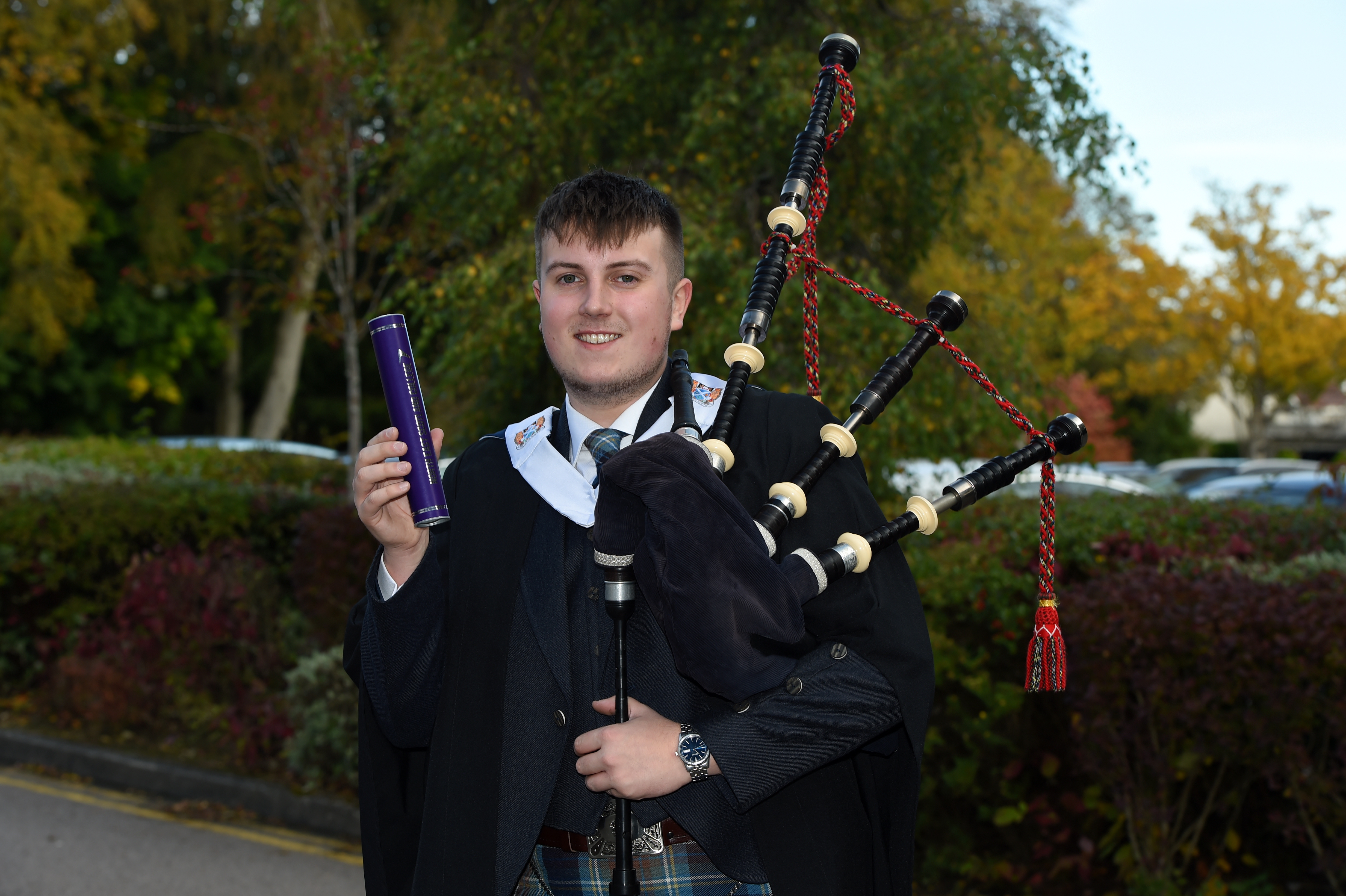 CR0014499
North East Scotland College (NESC) Graduation 2019 at Aberdeen treetops Hotel, Aberdeen.
Picture of Euan Doyle from Kingswells.

Picture by KENNY ELRICK     09/10/2019