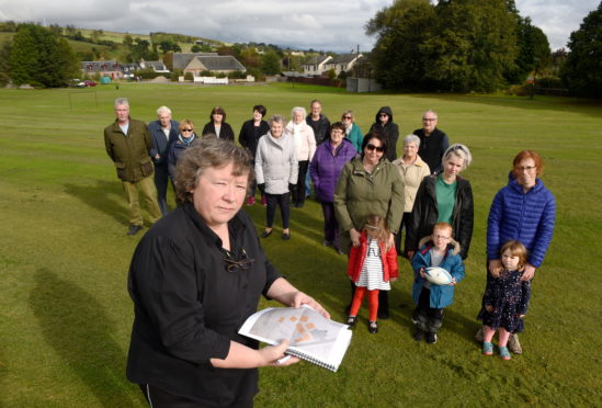 Jenny Maclennan of the Maryburgh Amenities Company Ltd and also the Maryburgh Community Council some of the villagers who are objecting to the proposals.