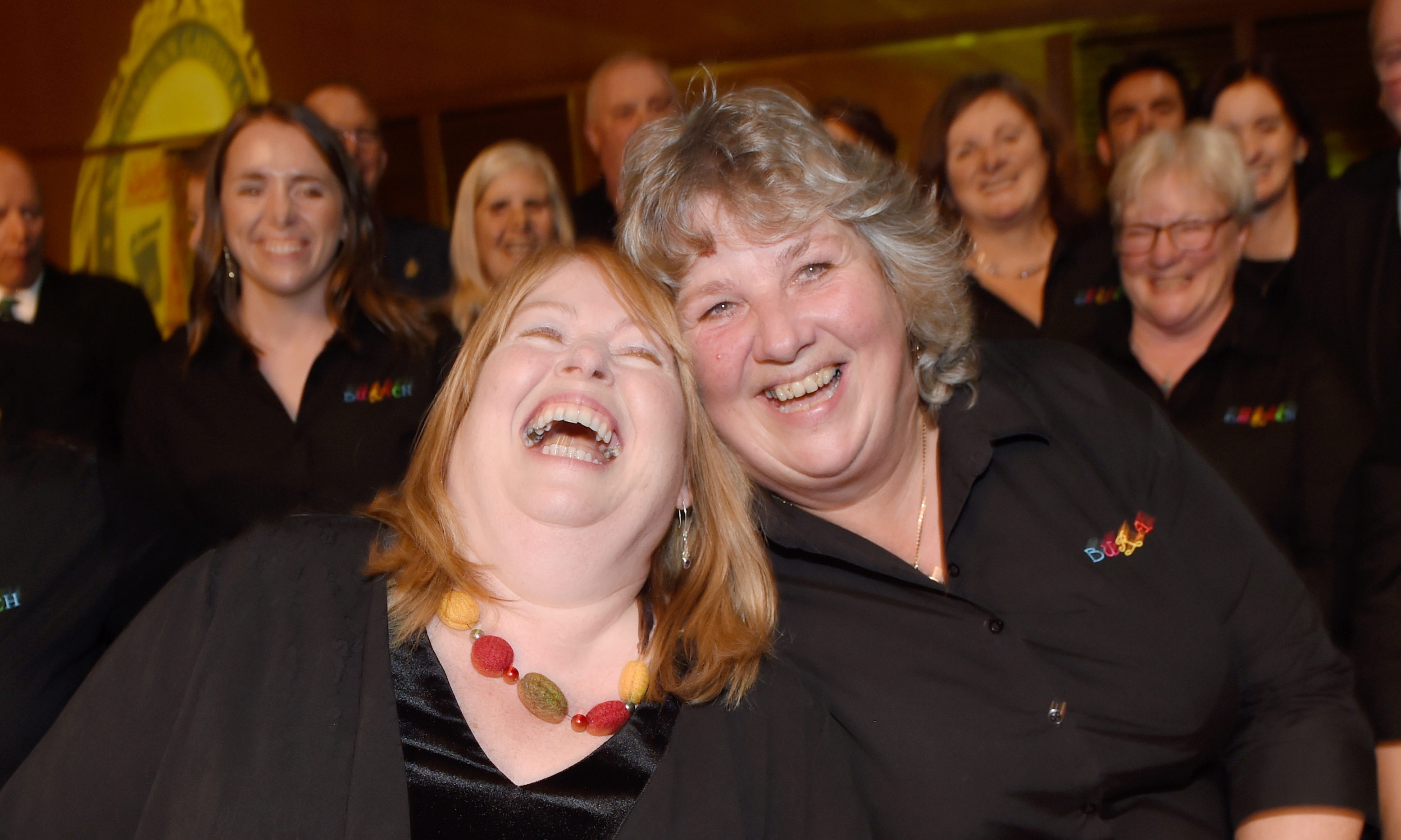 Conductors Avril Allan of Back Gaelic Choir on Lewis (left) and Rhiona Whyte of Burach.