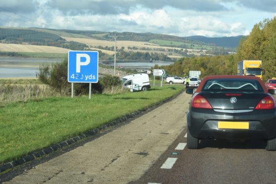 The scene of the collision on the Cromarty Bridge.