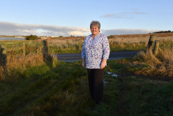 Councillor Anne Stirling outside the new cemetery site in Turriff.